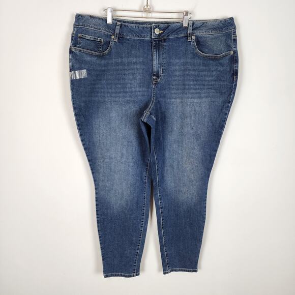 Maurices Mid Rise Skinny Jeans Womens 24W Medium Wash Stretch Ankle Classic - Picture 1 of 13